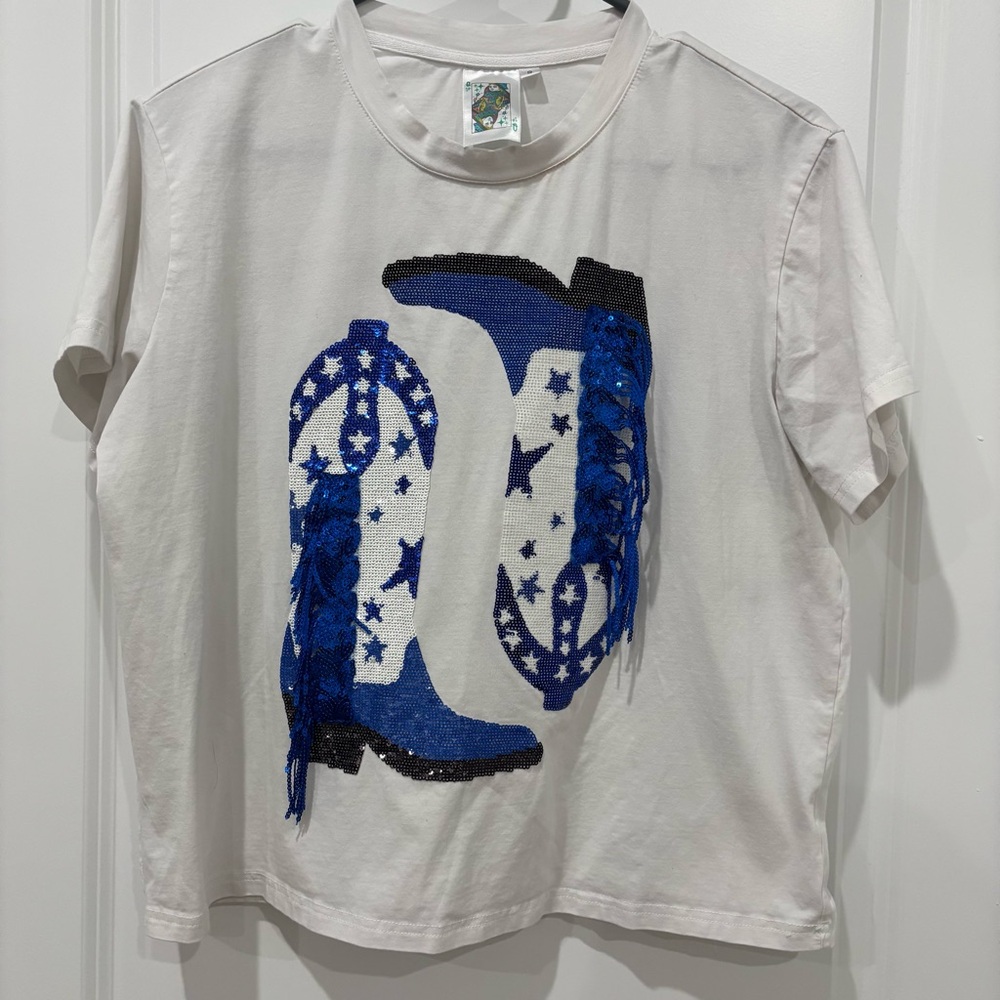Queen of Sparkles Blue Boot shirt